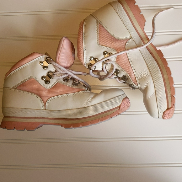 Timberland Girls Size US 2.5 White Pink Boots - Picture 3 of 12